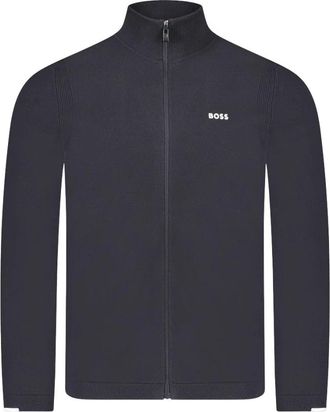 HUGO BOSS Zip-through Gilet - Heren - Vesten met rits - Zwart - S - Wol - Hoodies & sweatvesten