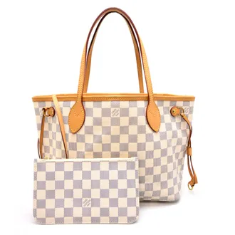 Louis Vuitton White Damier Azur Pouch Tote Bag (Pre-Owned)