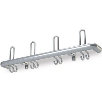OEM Perchero De Pared Alu.f1 Natural, 3 Sombreros / 6 Abrigos Longitud 600 Mm, Espacio Entre Ganchos 200 Mm