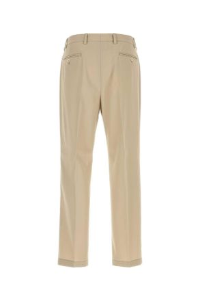 Prada Mens Sand Cotton Pant Sabbia Exterior: Pantaloni