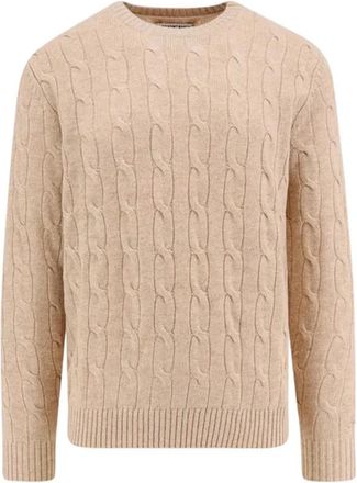 MC2 Saint Barth Rondgebreide trui - Heren - Ronde hals truien - Beige - L - Wol - Truien & Vesten