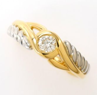 C&A Platinum Yellow Gold Yellow Gold (18K) Platinum Band Ring (Pre-Owned)