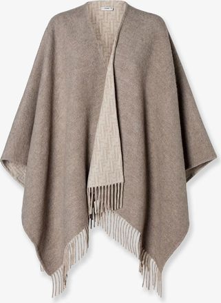 Fendi Mantella in lana e cashmere FF zucca - FENDI - gender_Woman