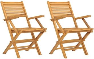 vidaXL Sillas de jardín plegables 2 uds madera maciza teca 55x62x90 cm vidaXL