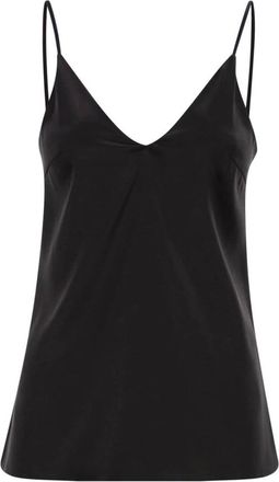Brunello Cucinelli Tops, Dames, Zwart, M, Satijn, Stretch Silk Satin Camisole