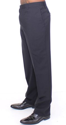 Dolce & Gabbana Mens Black Wool Stretch Pleated Pants