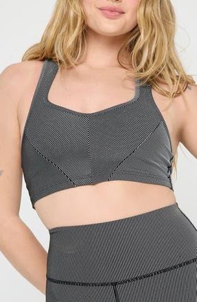 Spiritual Gangster Norah 2-Tone Longline Bra in Black at Nordstrom Rack, Size X-Small