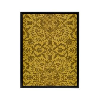 Artery8 Floral Vine Filigree Pattern W. Morris Vintage Framed Canvas Wall Art in Orange | Size: W24 x H32