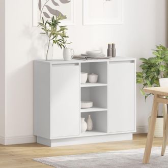 Berkfield Home Sideboard with LED White 90x32x75 cm Engineered Wood | Size: 90 x 32 x 75 cm