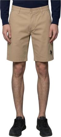 U.S.Polo Association Casual Shorts - Heren - Korte Broeken - Beige - W31 - Katoen - Korte Broeken