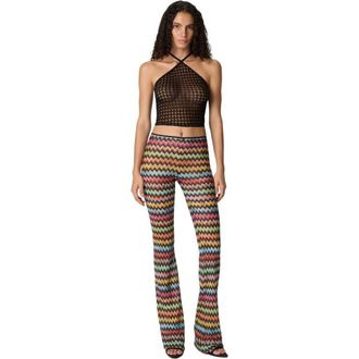 Missoni Top In Lam&eacute; Viscose With Raschel Workmanship And Halter Neckline in Black at Nordstrom, Size 38 It