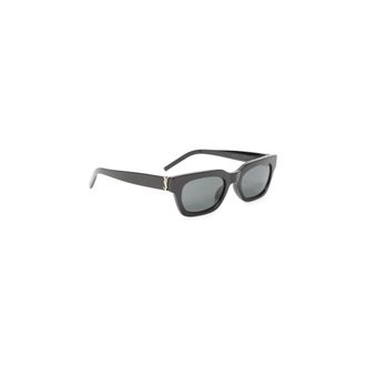 Saint Laurent Accessoires, Dames, Zwart, ONE Size, Rechthoekige Zonnebril