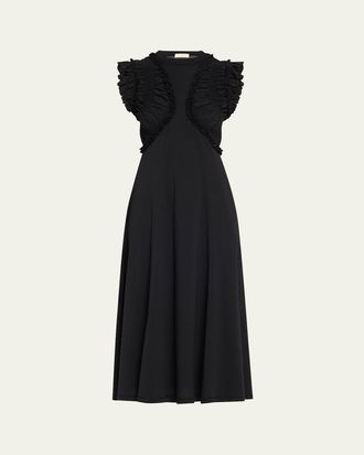 Ulla Johnson Shiva Sleeveless Ruffled Midi Dress
