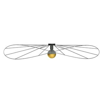 Thoro L&aacute;mpara de techo/plaf&oacute;n negro acero alt. 23 cm