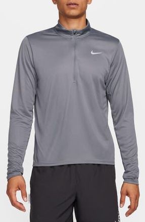Nike Dri-FIT Half Zip Running Top in Smoke Grey/Reflective Silver at Nordstrom Rack, Size Xx-Large