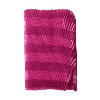 Emporio Armani Scarves, female, Pink, Size: ONE SIZE Pleated Silk Scarf Diagonal Stripes