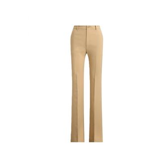 Ralph Lauren Wide Trousers, female, Beige, Size: 2XS Woven Straight Pants City Crepe