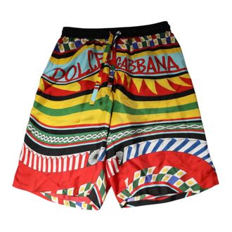 Dolce & Gabbana Beachwear, male, Multicolor, Size: M Drawstring Swim Shorts
