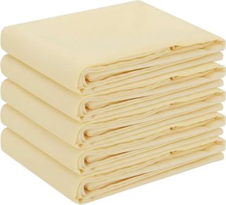vidaXL Tela Para Mesa 5 Uds. Redondo Blanco Crema &Oslash; 140 Cm Poli&eacute;ster Vidaxl