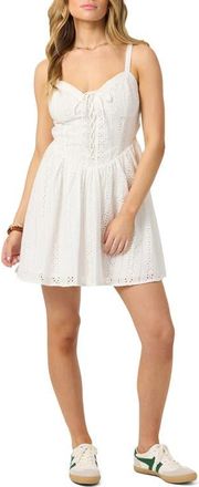 O'Neill Camden Embroidered Minidress in White at Nordstrom, Size Xx-Large