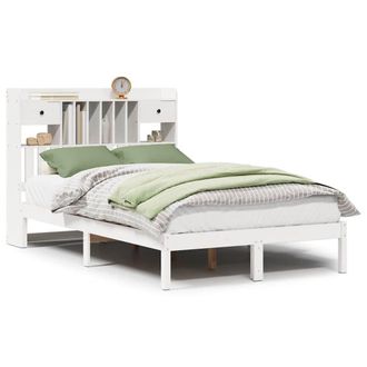 Berkfield Home Bookcase Bed without Mattress White 135x190 cm Double Solid Wood Pine