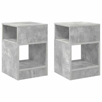 vidaXL Mesa Auxiliar 2 Pcs Gris Concreto 30,5 X 30 X 45 Cm Vidaxl