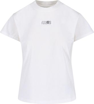 Maison Margiela Contrast Logo White Cotton T-Shirt