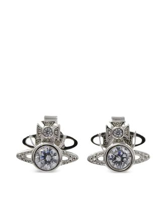 Vivienne Westwood 2020s Orb Stud earrings - women - Brass/glass - One Size - Silver