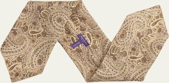Ralph Lauren Purple Label Mens Paisley-Print Silk Neckerchief