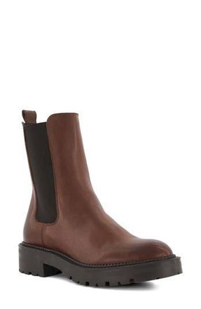 Dune London Picture Platform Chelsea Boot in Dark Tan at Nordstrom Rack, Size 7Us / 37Eu
