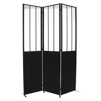 Atmosphera Atmosphera - Biombo &laquo;atelier&raquo; - Metal Y Vidrio Templado H170 Cm Cr&eacute;ateur DInt&eacute;rieur