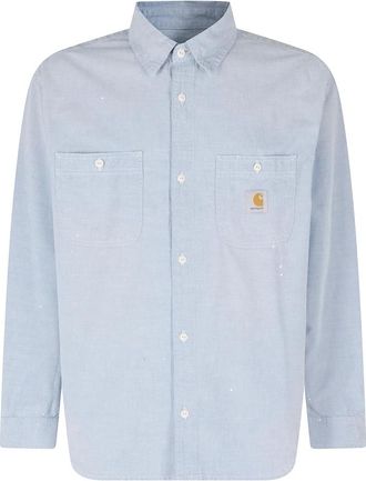 Carhartt Work in Progress LS Shirt Cotton - Heren - Casual Overhemden - Blauw - XS - Katoen - Overhemden