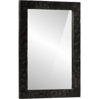 vidaXL Specchio da Bagno Nero 50x70x2,5cm Legno Massello Mango e Vetro vidaXL