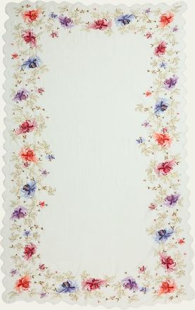 Faliero Sarti Primrose Floral Embroidered Wool-Blend Stole