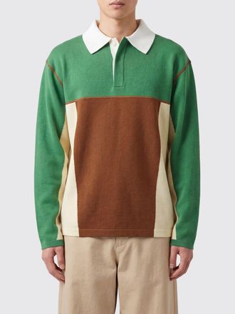 Guest In Residence Two-Tone Abstract Pattern Pure Cashmere Knitted Polo Shirt