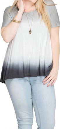 She + Sky Ombre Short Sleeve Tunic Top In Black