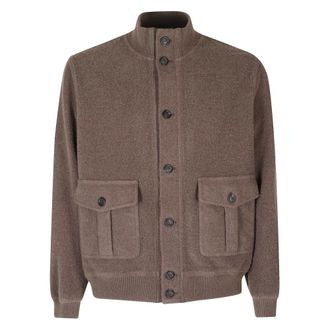 Circolo 1901 Pilot Jacket G Dyed Lana - Heren - Truien - Bruin - Maat: XL Zijde