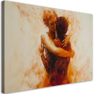 Artgeist Artgeist - Quadro su tela, Coppia innamorata Nudo astratto Beige - 100x70