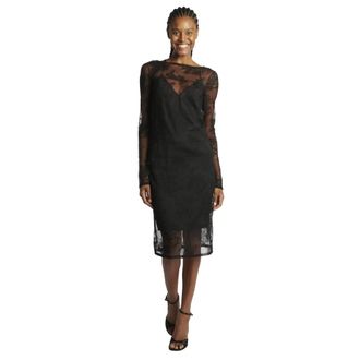 N&deg;21 Layered Lace Dress - female - N21 - Midi Dresses - Black - XL - Dresses