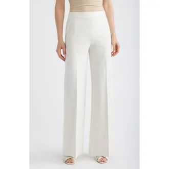 Spanx SPANXsupersmooth PerfectFit Ponte Wide Leg Pants in Ivory at Nordstrom, Size X-Large