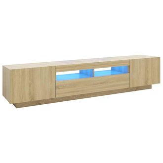 vidaXL Vidaxl - Armario Tv Con Luces Led Color Roble Sonoma 200x35x40 Cm