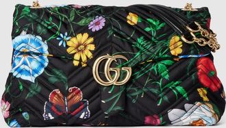 Gucci GG Marmont Medium Shoulder Bag, Black, Fabric