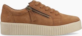 Hush Puppies Womens Hush Puppies TARA SUEDE TRAINER Womens Casual Trainers Tan - Brown - Size: 6