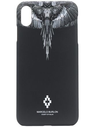 Marcelo Burlon wings print iPhone XS Max case - men - Polycarbonite - One Size - Black