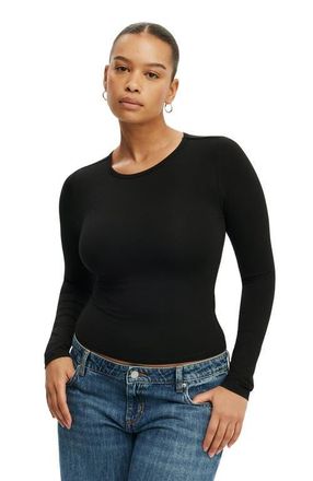 Cotton On Womens Everyday Smooth Long Sleeve in Black at Nordstrom, Size Xx-Small