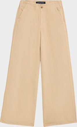 Veronica Beard Kasey Mid-Rise Cotton Twill Pants