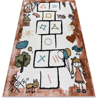 RugsX Rugsx - Alfombra Fun Hop Para Ni&ntilde;os, Rayuela, Animales Rosado Pink 140x190 Cm