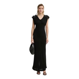 Bruuns Bazaar Kleedjes, Dames, Zwart, S, Leer, Birch BBDorit Jurk