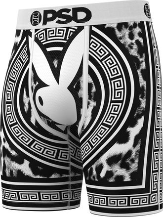 PSD Mens Playboy Bunny Boxer Briefs, Breathable Mens Underwear, Moisture-Wicking Fabric, Pb Cheetah, S
