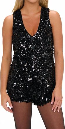 Show me your Mumu Viva Vest Top In Black Metallic Sequins